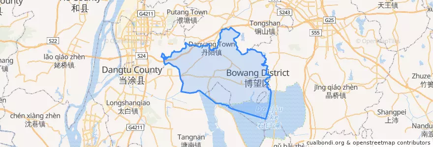 Mapa de ubicacion de 博望区 (Bowang).