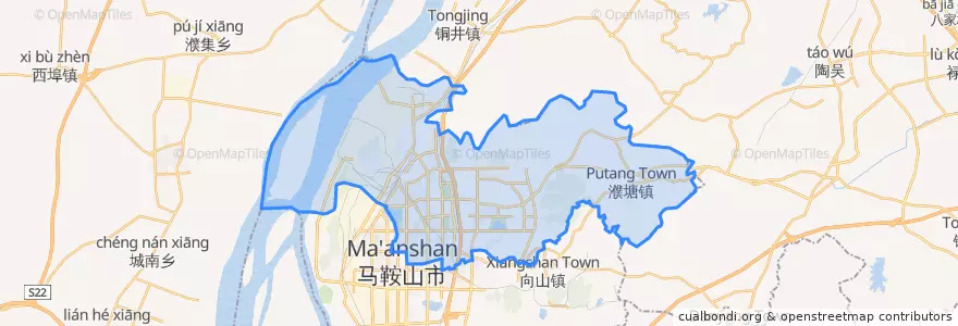 Mapa de ubicacion de 花山区 (Huashan).