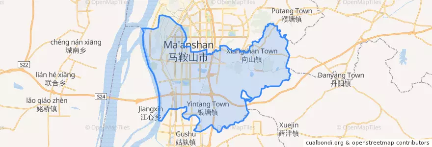 Mapa de ubicacion de 雨山区 (Yushan).