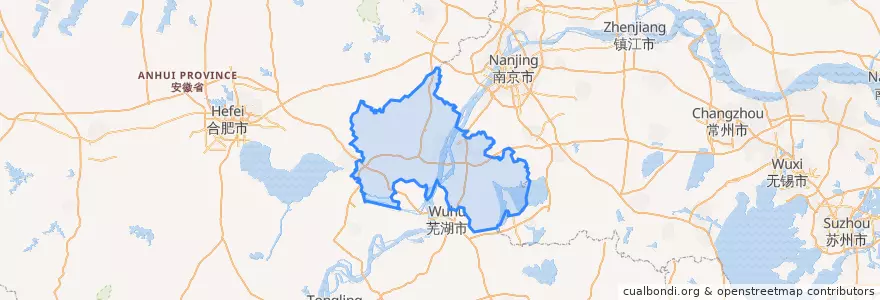 Mapa de ubicacion de 马鞍山市.