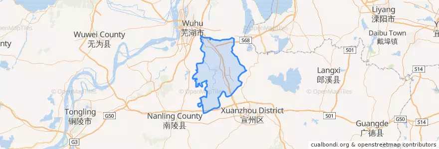 Mapa de ubicacion de 芜湖县 (Wuhu).