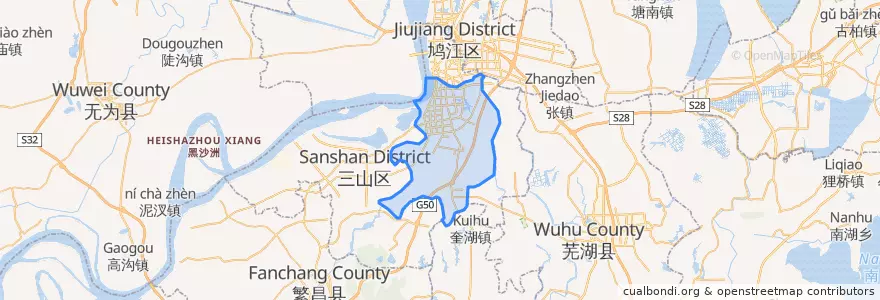 Mapa de ubicacion de 弋江区 (Yijiang).