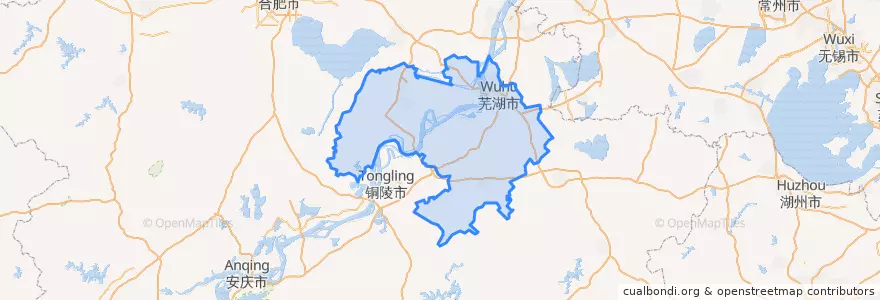 Mapa de ubicacion de Wuhu City.