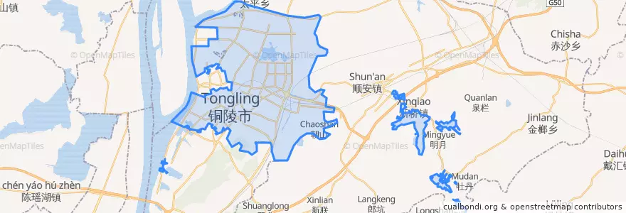 Mapa de ubicacion de Tongguan District.