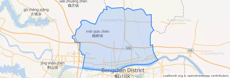Mapa de ubicacion de 淮上区.