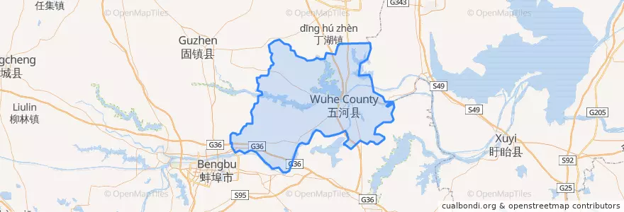 Mapa de ubicacion de 五河县 (Wuhe).