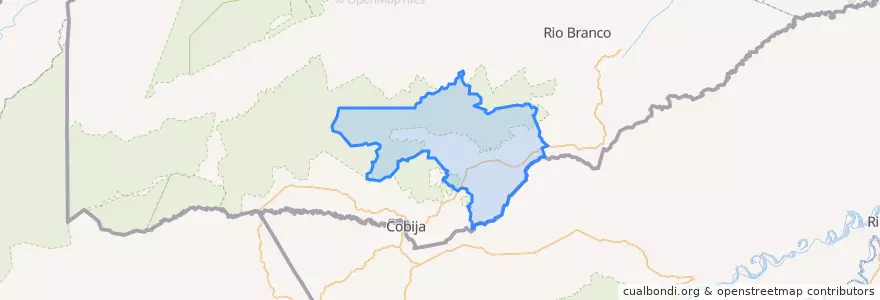 Mapa de ubicacion de Xapuri.