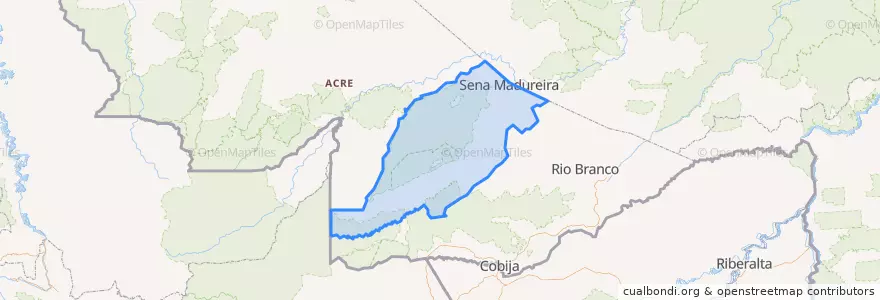 Mapa de ubicacion de Sena Madureira.