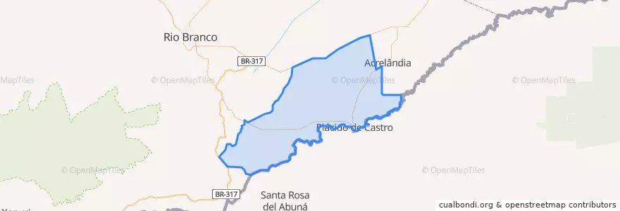 Mapa de ubicacion de Plácido de Castro.