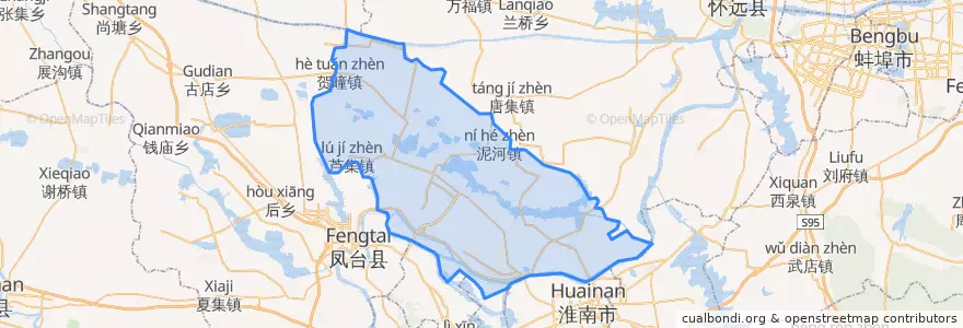 Mapa de ubicacion de 潘集区 (Panji).