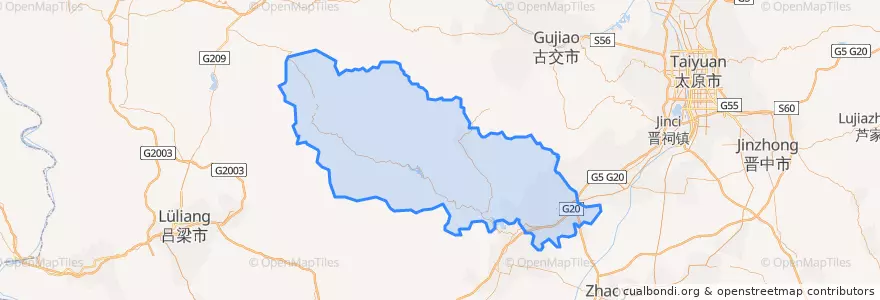 Mapa de ubicacion de Jiaocheng County.