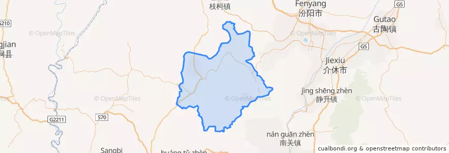 Mapa de ubicacion de 交口县.