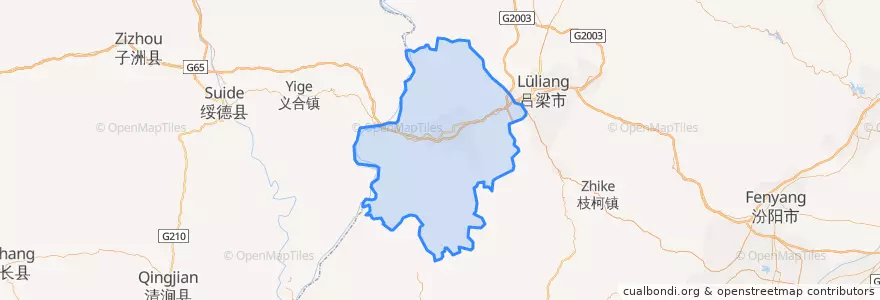 Mapa de ubicacion de Liulin County.