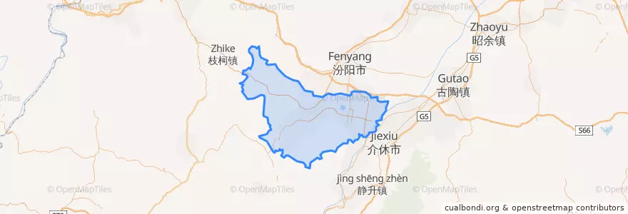 Mapa de ubicacion de 孝义市.