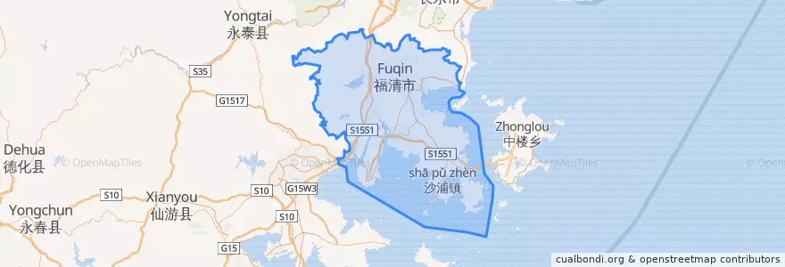Mapa de ubicacion de Fuqing.
