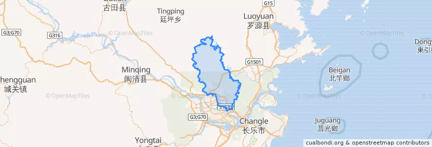Mapa de ubicacion de 晋安区.
