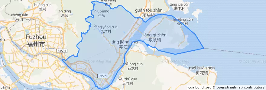 Mapa de ubicacion de 马尾区.