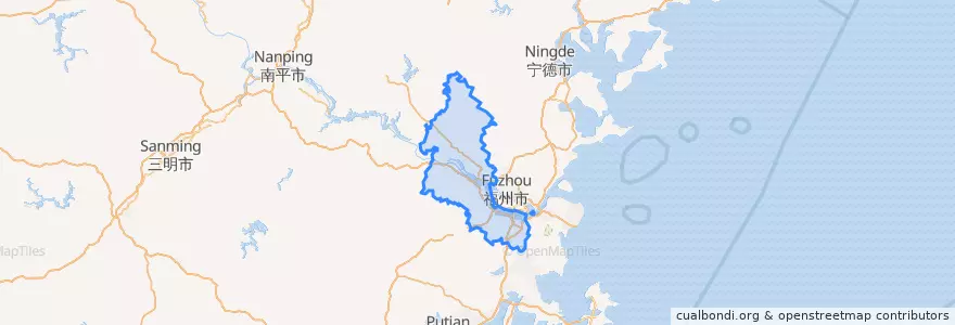 Mapa de ubicacion de 闽侯县.