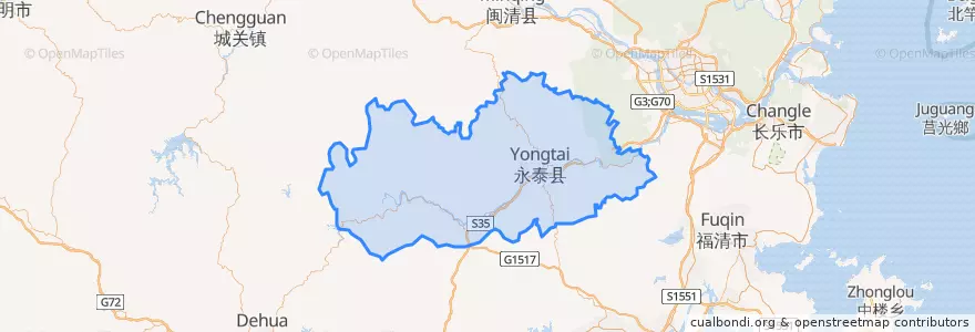 Mapa de ubicacion de 永泰县.