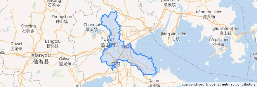 Mapa de ubicacion de 荔城区.