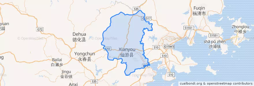 Mapa de ubicacion de 仙游县.