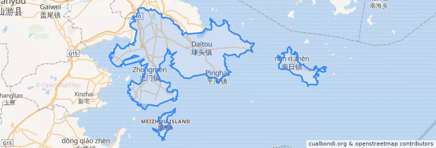 Mapa de ubicacion de 秀屿区 (Xiuyu).