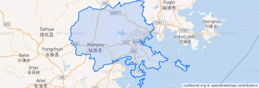 Mapa de ubicacion de 莆田市.