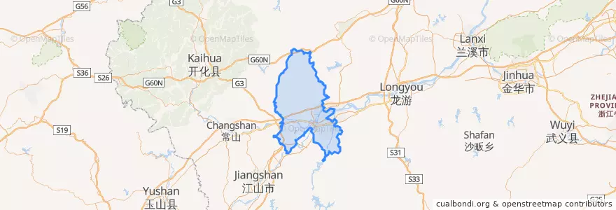 Mapa de ubicacion de 柯城区 (Kecheng).