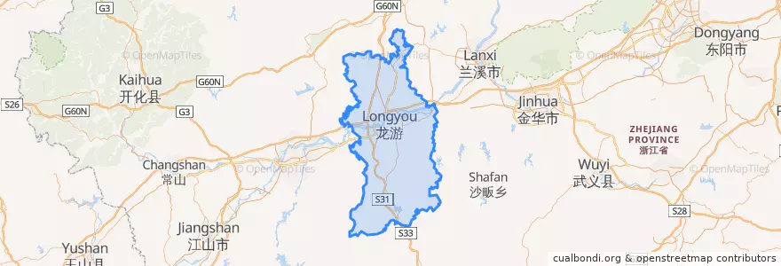 Mapa de ubicacion de 龙游县 (Longyou).
