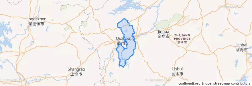 Mapa de ubicacion de 衢江区 (Longyou).