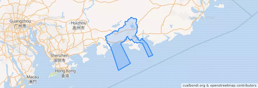 Mapa de ubicacion de 海丰县.