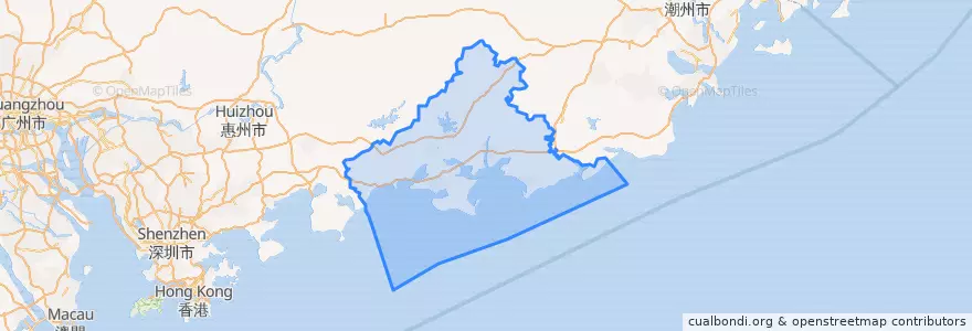 Mapa de ubicacion de Shanwéi.