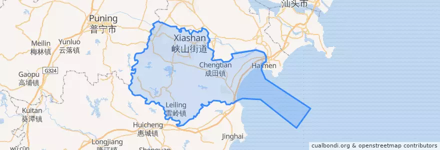 Mapa de ubicacion de Chaonan District.