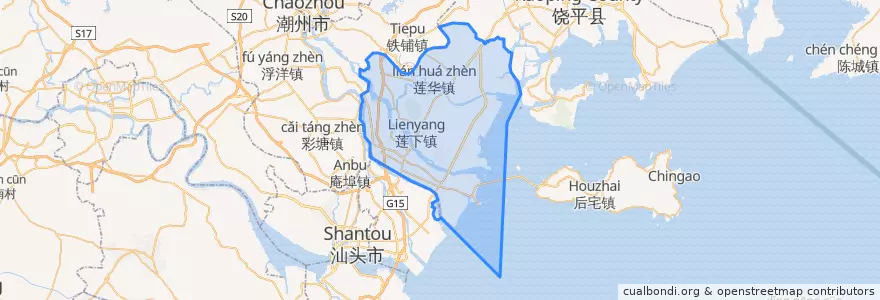 Mapa de ubicacion de Chenghai District.