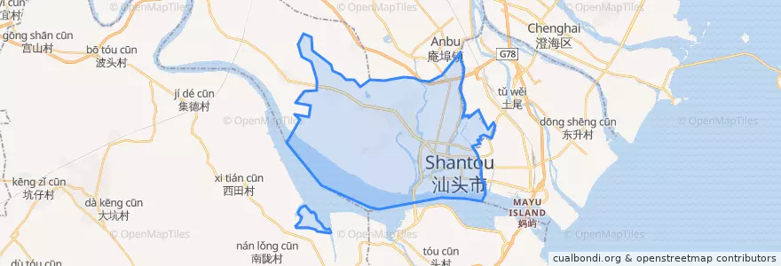 Mapa de ubicacion de 金平区.