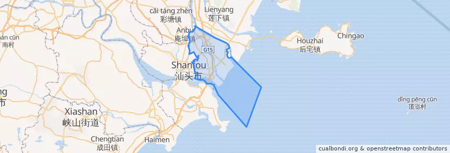 Mapa de ubicacion de Longhu District.