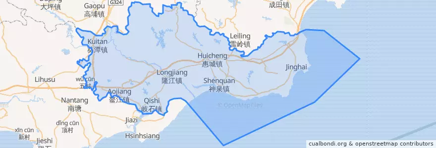 Mapa de ubicacion de 惠来县 (Huilai).