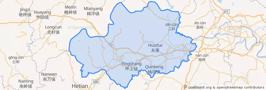 Mapa de ubicacion de 揭西县.