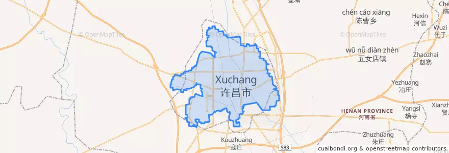 Mapa de ubicacion de 魏都区.