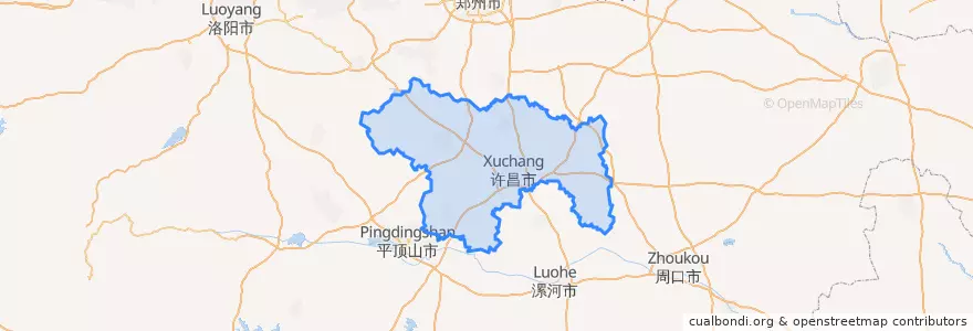 Mapa de ubicacion de 許昌市.
