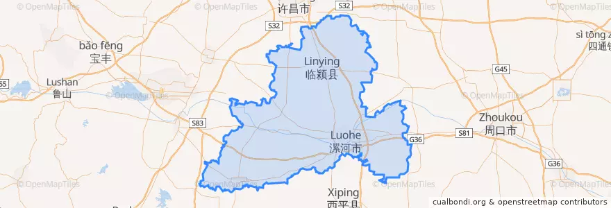 Mapa de ubicacion de 漯河市.