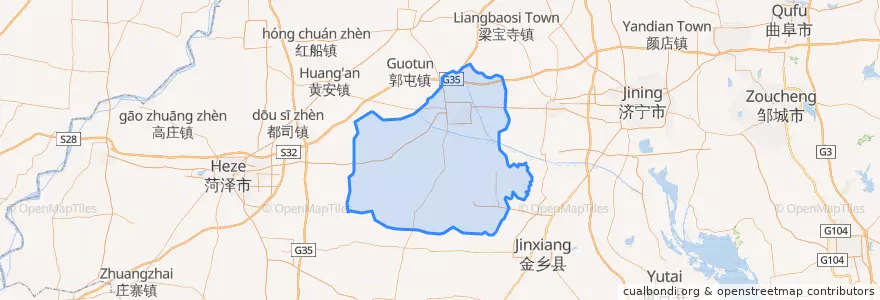 Mapa de ubicacion de 巨野县 (Juye).