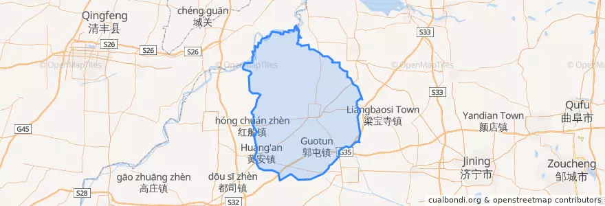 Mapa de ubicacion de Yuncheng County.