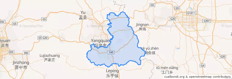 Mapa de ubicacion de 平定县 (Pingding).