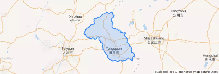 Mapa de ubicacion de 阳泉市.