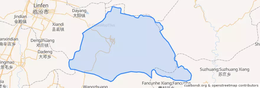 Mapa de ubicacion de 浮山县.