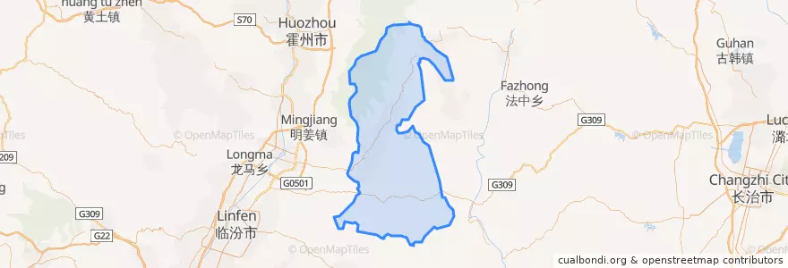 Mapa de ubicacion de 古县.