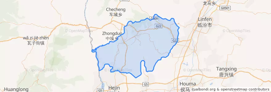Mapa de ubicacion de 乡宁县.