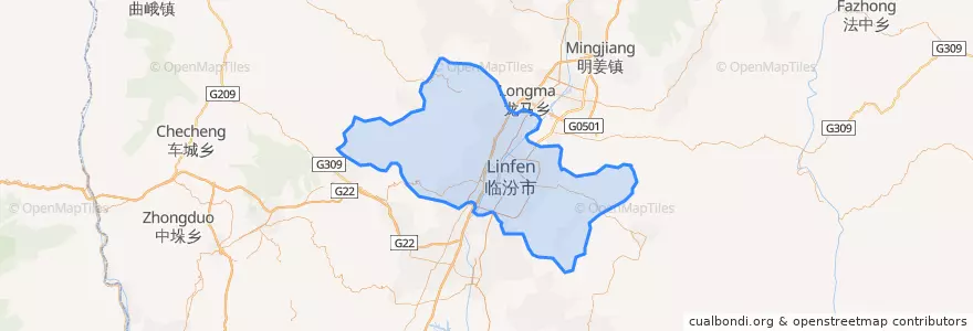 Mapa de ubicacion de 尧都区.