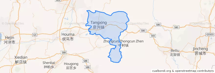 Mapa de ubicacion de 翼城县.